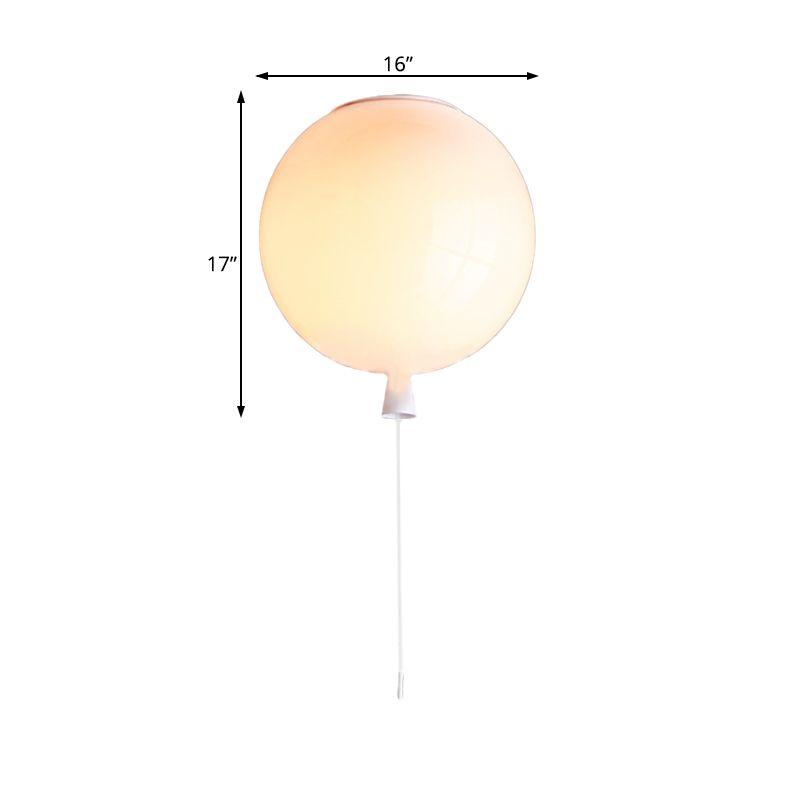 Ballon Shade Pendelleuchte Modernist Style Kunststoff 8"/10" Breite 1 Licht Wohnzimmer Deckenleuchte in Weiß