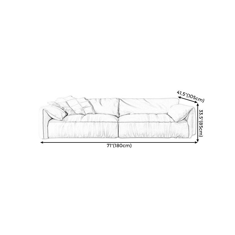 Pillow Armrest Down/latex Upholstery Imitation Leather Upholstery Beige Rectangular Sofa