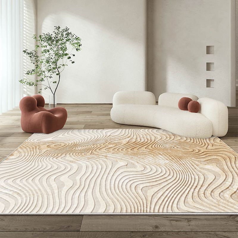 Abstract Style Living Room Rug Abstract Carpet Polyester Washable Area Rug