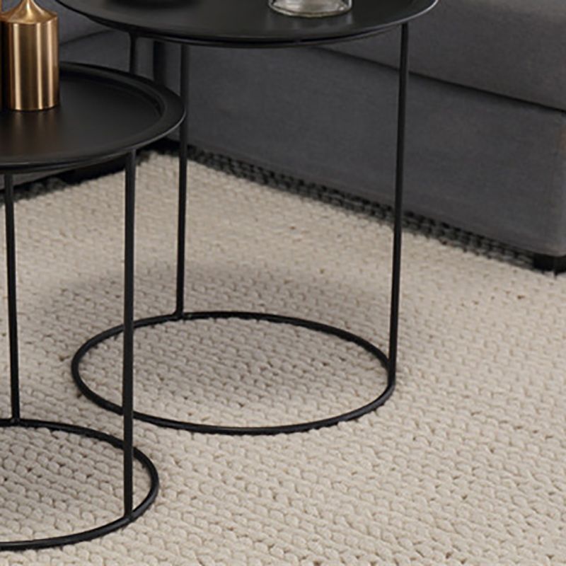 Mid-Century Metallic Side End Snack Table Round Side End Table