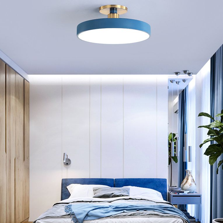 Metalen 1-lichts semi-inbouwlamp Moderne stijl cilinder semi-inbouwplafondverlichting