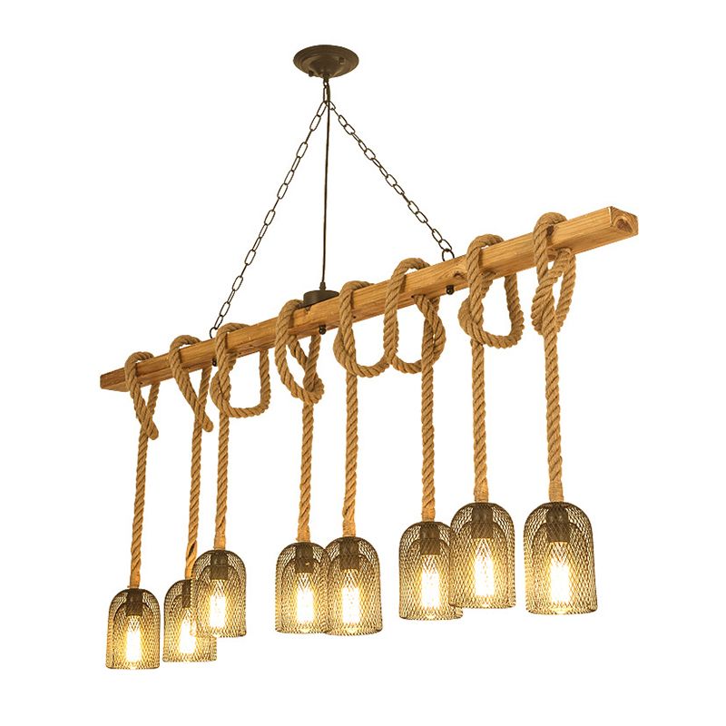 Industrial Wooden Island Light Household Hanging Lighting Fixture