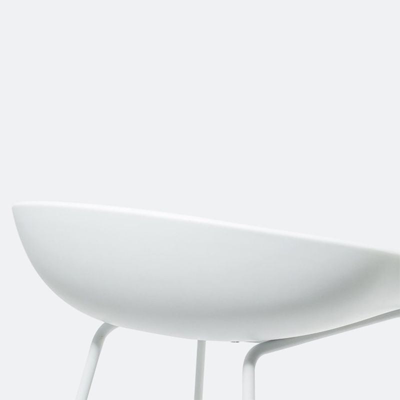 Contemporary Plastic Dining Stools Armless Bar Stools with Footrest