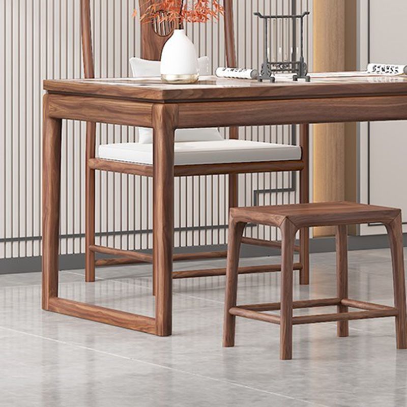 Modern Rectangular Shaped Office Table Stone Writing Desk in Gold/Green