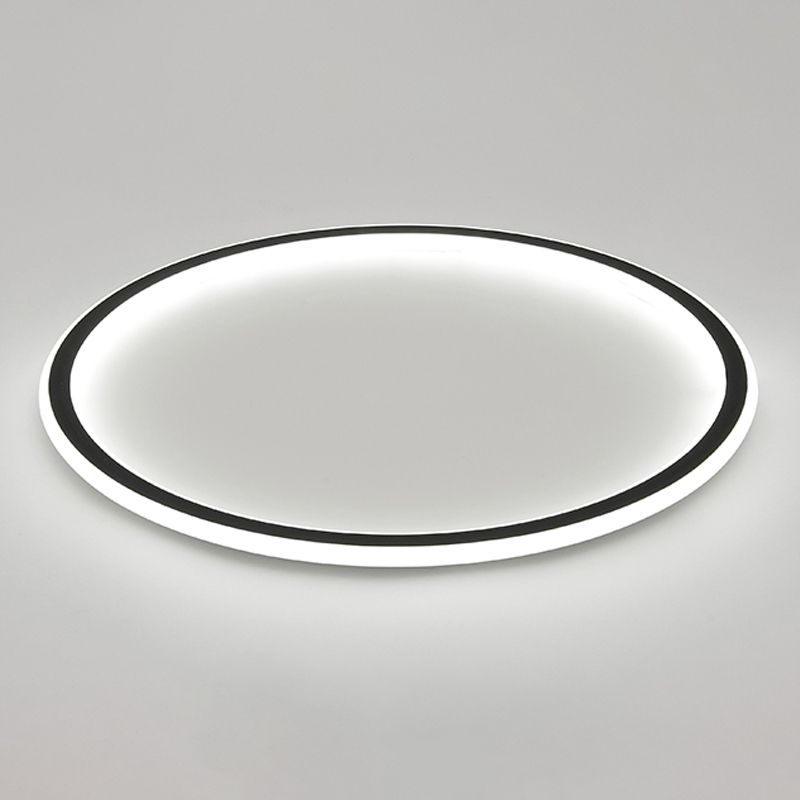 Plafonnier LED en aluminium noir, lampe moderne à montage encastré pour salon