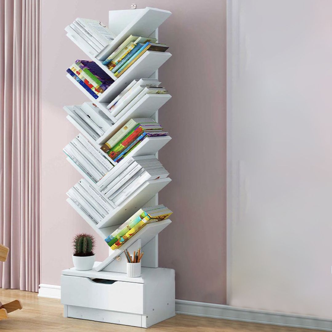 7.87"W Bookshelf Closed Back Contemporary Style Bookcase for Office Home