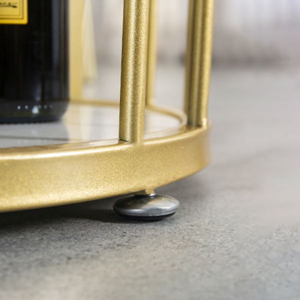 Glam Specialty Bar Dining Table Stone Bistro Bar Table with Shelves