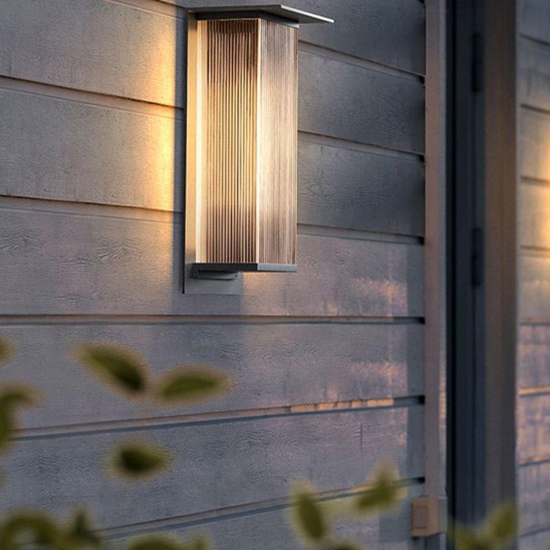 Rectangle Wall Sconce Contemporary Waterproof Wall Light Fixture for Courtyard