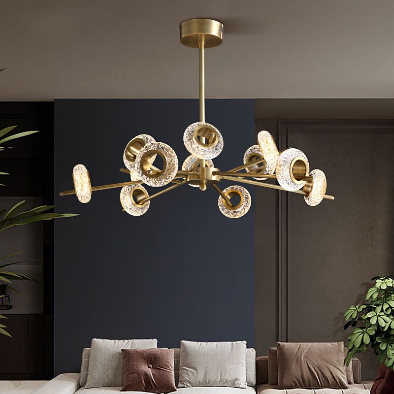 Starburst kroonluchter verlichtingsarmatuur moderne stijl metalen led koperop hanger verlichtingsarmatuur