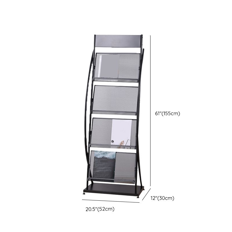 Metal Contemporary Vertical Bookshelf Closed Back Bookcase with Shelves