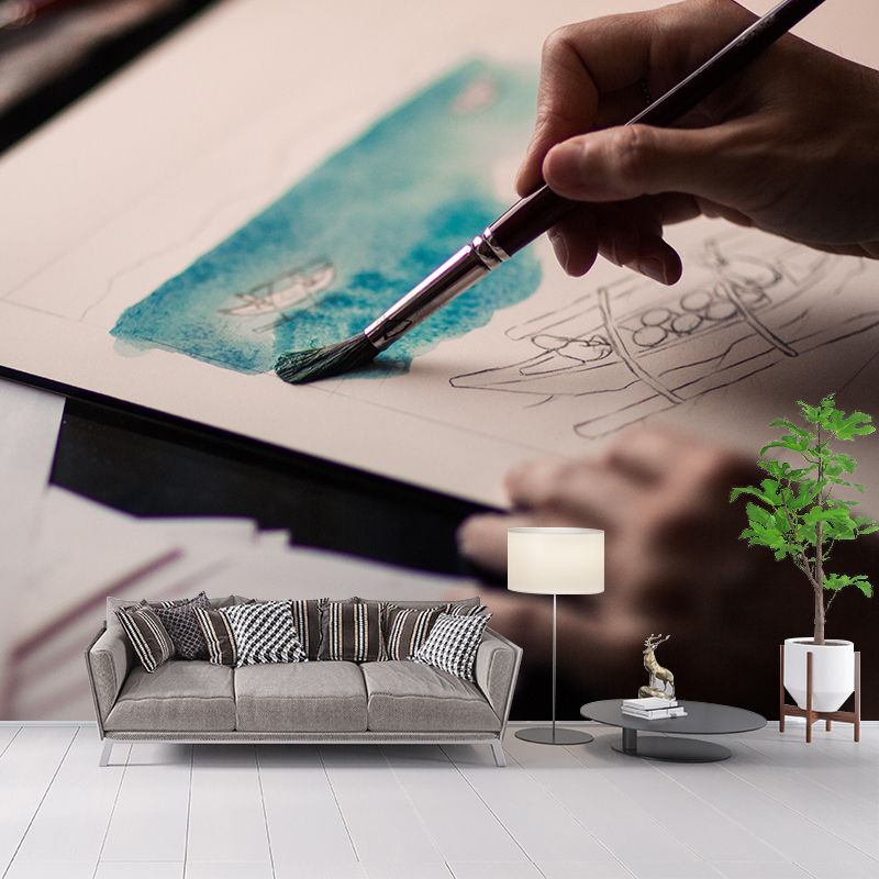 Customized Painting Hobby Mural Mildew Resistant Wall Covering for Bedroom