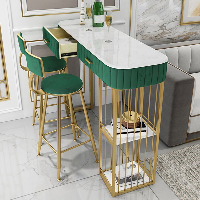 Faux Marble Counter Height Pub Set 1/2/3 Pieces Bar Stool and Table Set