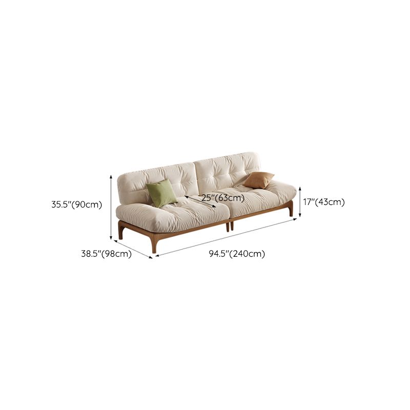Tropical White Tufted Armless Living Room Faux Leather Seating