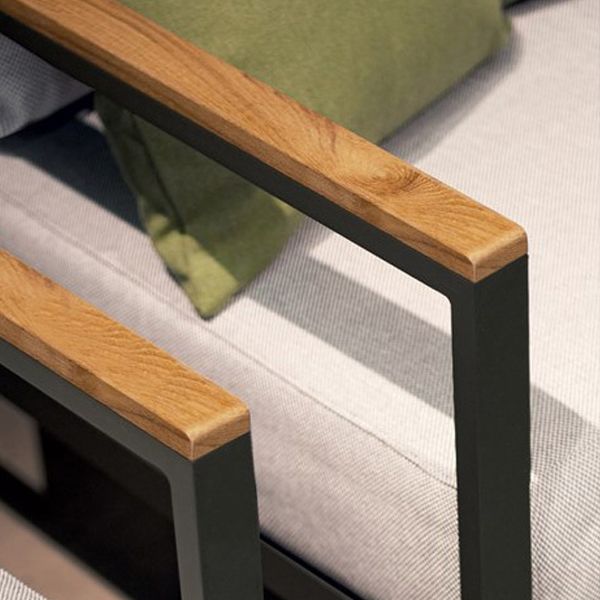 Industrial Metal Frame Patio Sofa Water Resistant Outdoor Sofa with Cushion