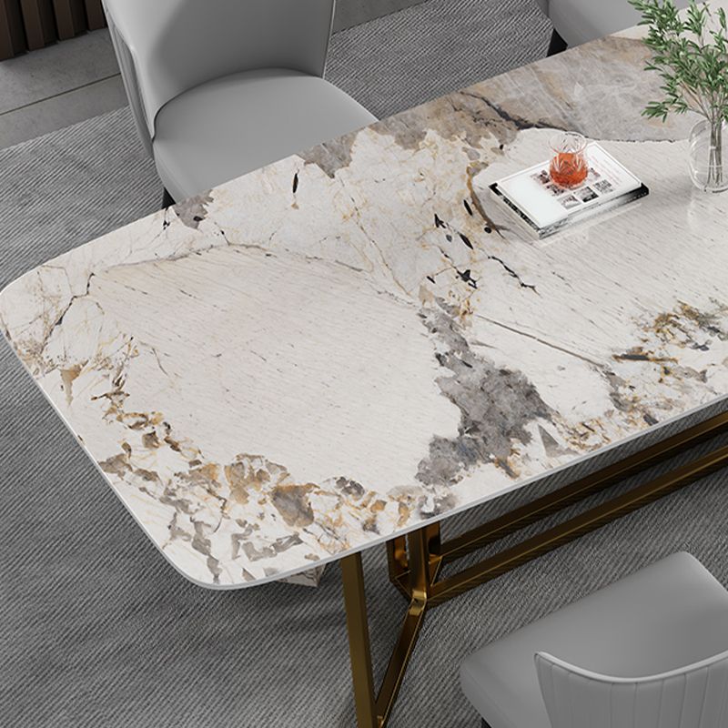 Nordic 1/2/5/7 Pieces Furniture Rectangle Stone Dining Table Set for Home