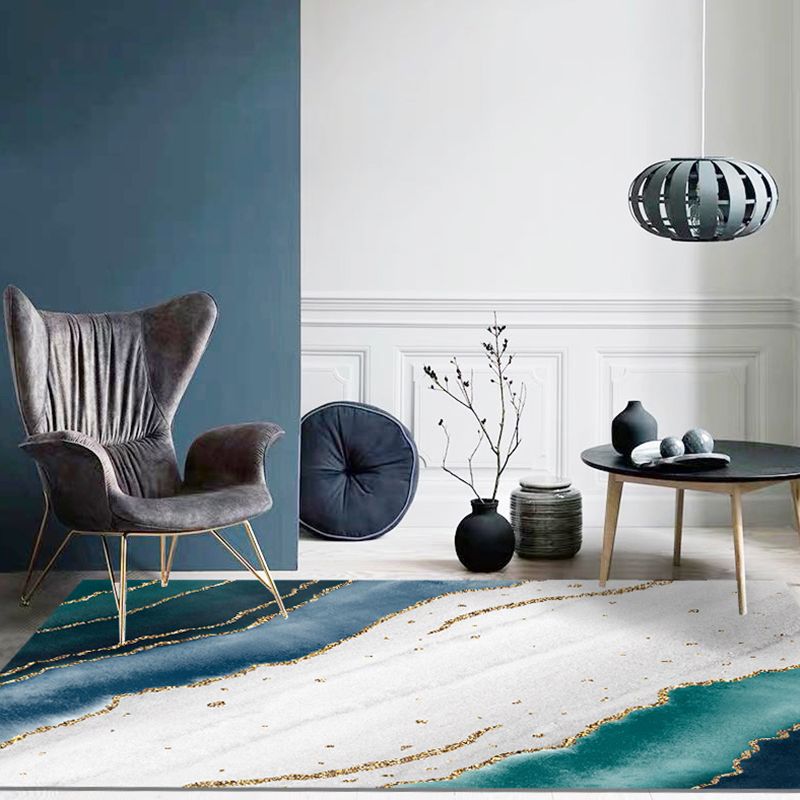 Color Mixed Luxury Area Carpet Polyester Color Blooming Indoor Rug Washable Carpet for Living Room