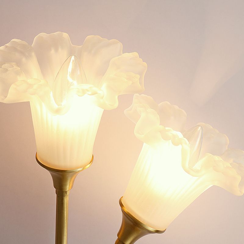 American Style Copper Wall Light Flower Shape Wall Lamp for Living Room