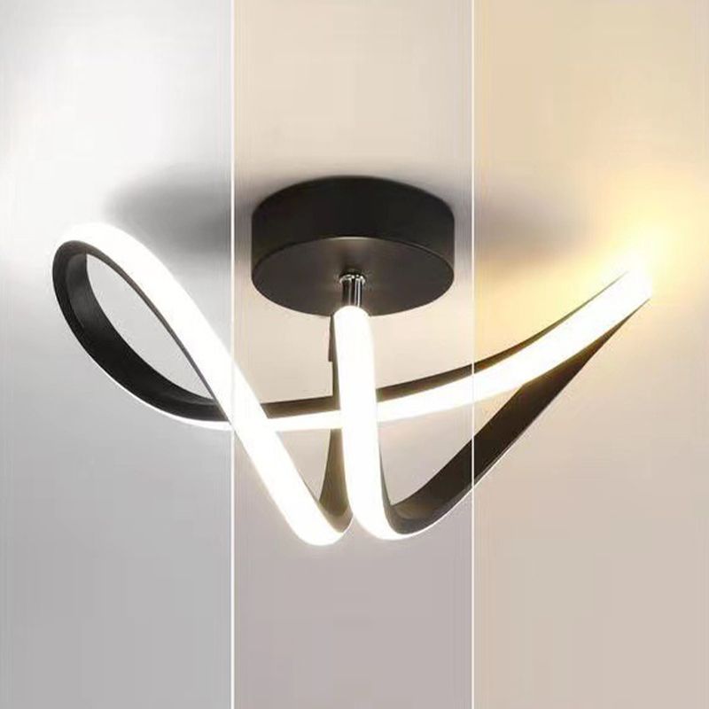 Geometric Semi Flush Light Modern Metal Semi Flush Mount Light Fixture