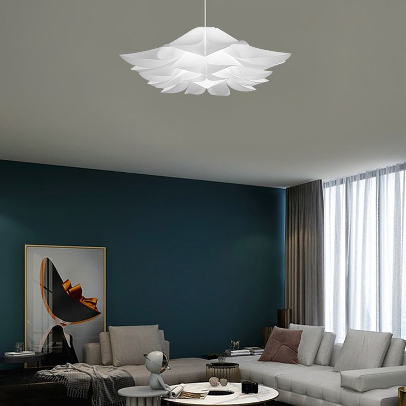 Flower Pendant Ceiling Light Contemporary Style Acrylic White Hanging Pendant Light