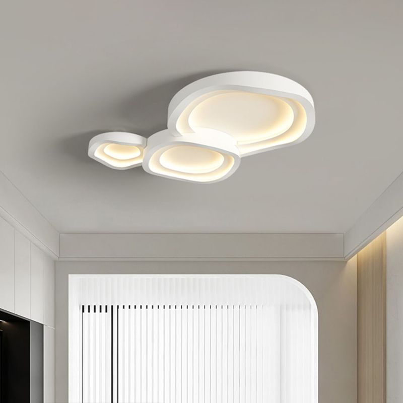 Nordic Style Ceiling Light Fixture White Flush Mount for Living Room