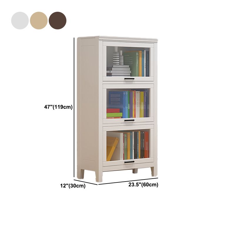 Modern Solid Wood Bookcase, Door Bookshelf for Any Room, 24" L X 12" W