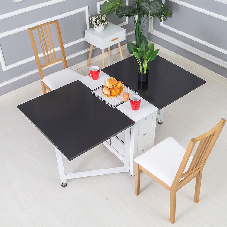Modern Style Rectangle Solid Wood Drop-Leaf Dining Table, 59" x 31.5" x 29.5"