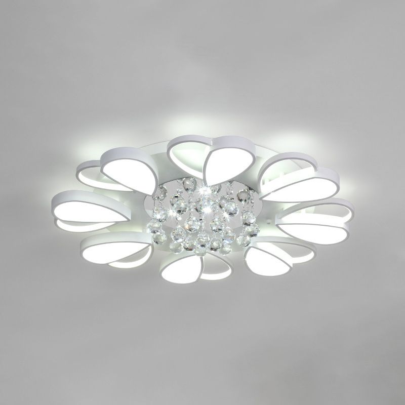 Crystal Flush Mount Light LED Contemporary Ceiling Lamp for Dining Room