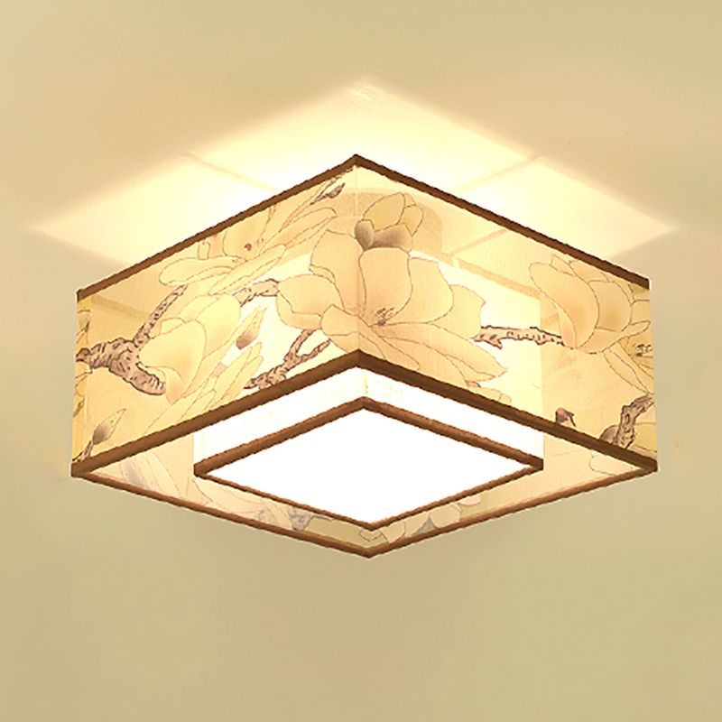 Plafonnier encastré en tissu de style chinois pour salon