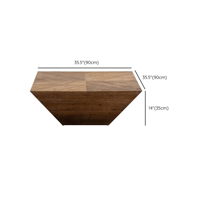 Block Coffee Table Solid Wood Natural Color Coffee Table for Living Room