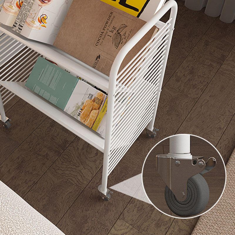 Modern Metal Bookshelf Geometric Vertical Open Shelf Bookcase in Burnish