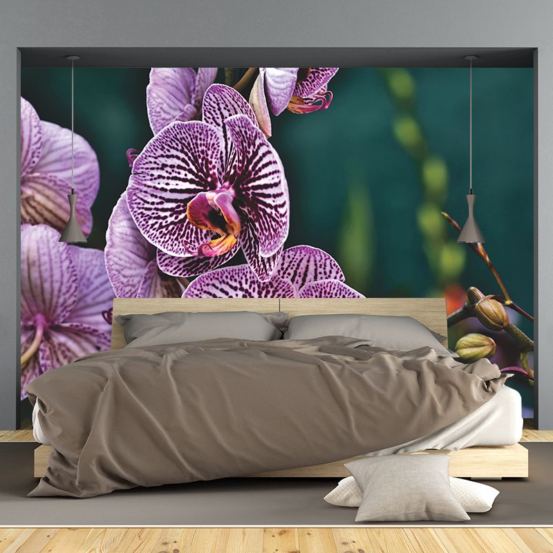 Beautiful Orchid Wallpaper Mural Water-Proof Living Room Wall Decoration