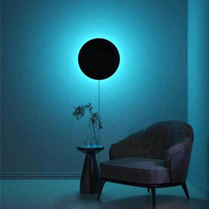 Modern Style Round Led Wall Lamp Metal 1-Light Wall Mount Light Fixture