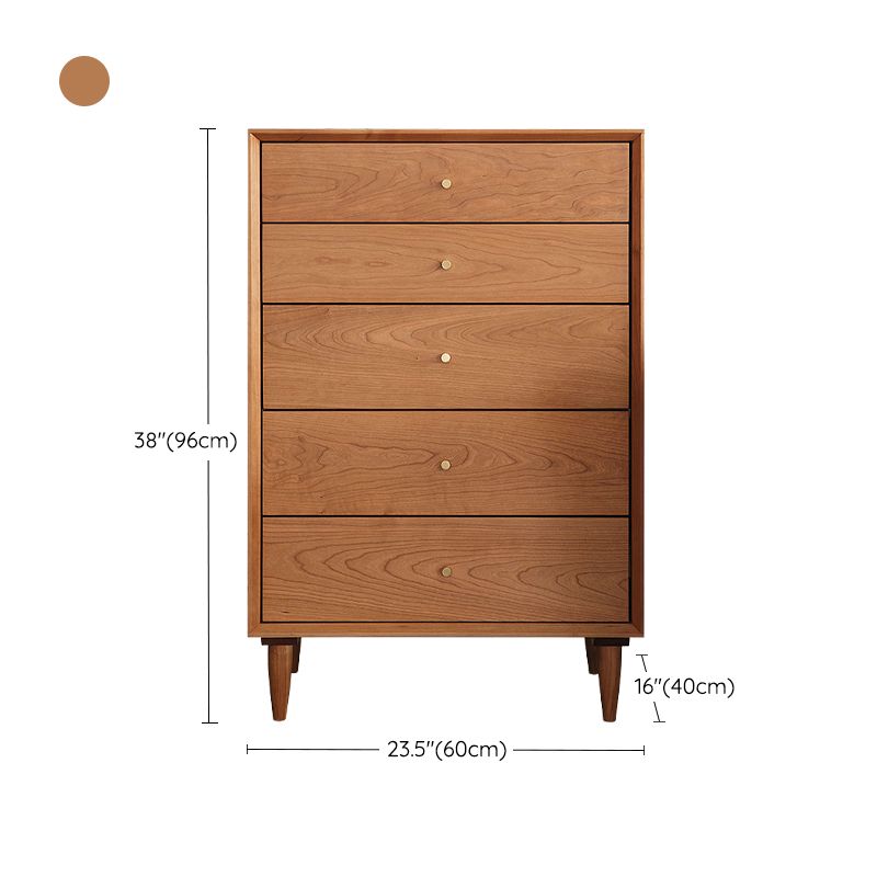 Mid-century Modern 5- Drawer Chest Rectangle Wooden Accent Chest