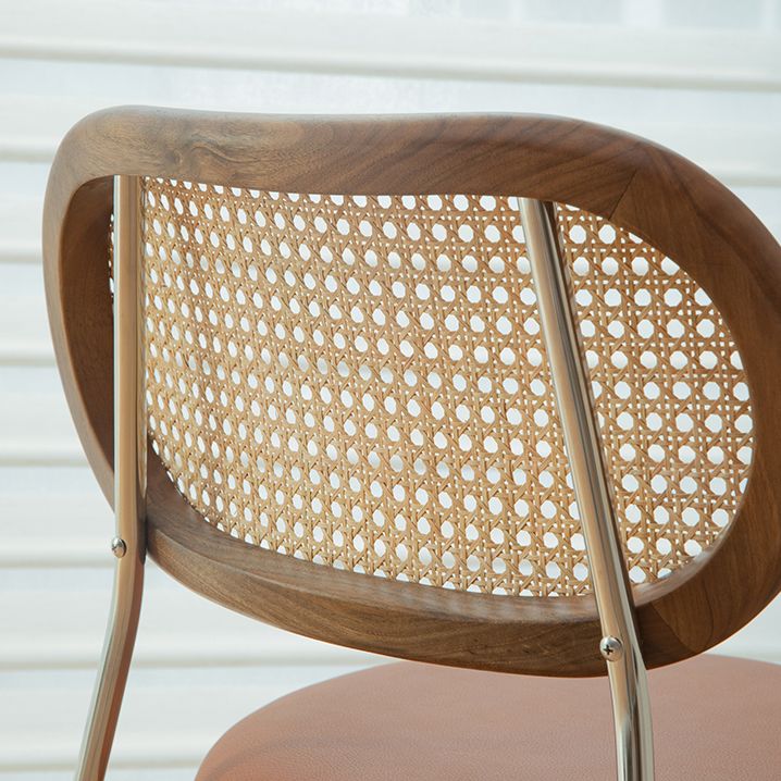 Faux Leather upholstery Dining Chairs Modern Armless Open Back Dining Side Chair