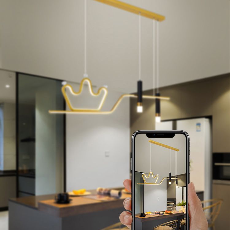 Linear New Modern Island Chandelier Lights LED Aluminum Hanging Ceiling Lights for Dining Room