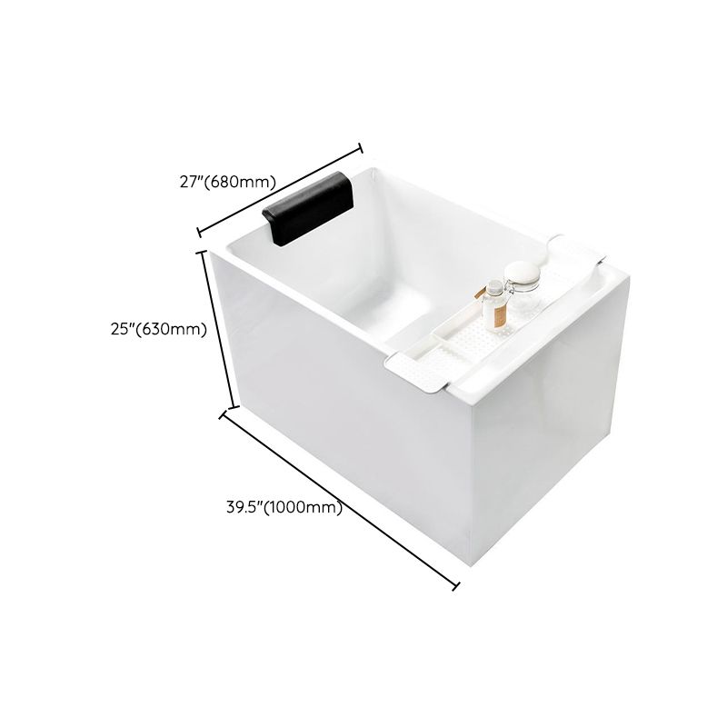 Back to Wall Soaking Bathtub Antique Finish Rectangular Acrylic Bath Tub