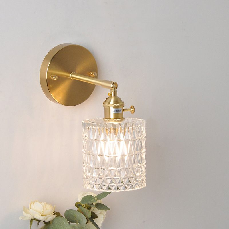 Industrial Glass Wall Light Metal Golden Lighting for Restaurant