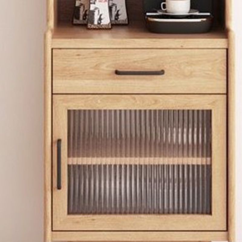 Contemporary Sliding Glass Doors Server Solid Wood Dining Server for Living Room