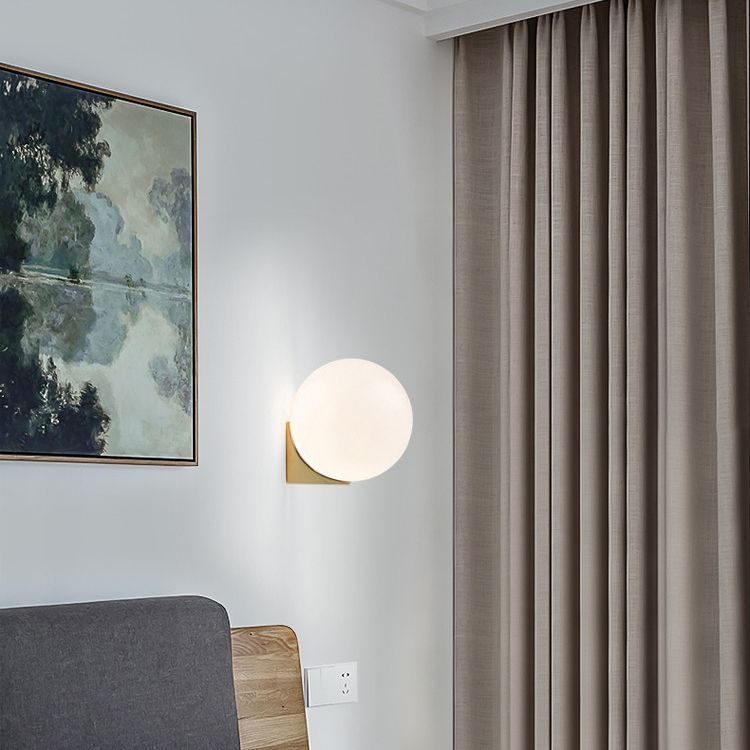 Luz de pared de matrimonio de 1 luces de 1 luces apliques de vidrio de estilo minimalista nórdico