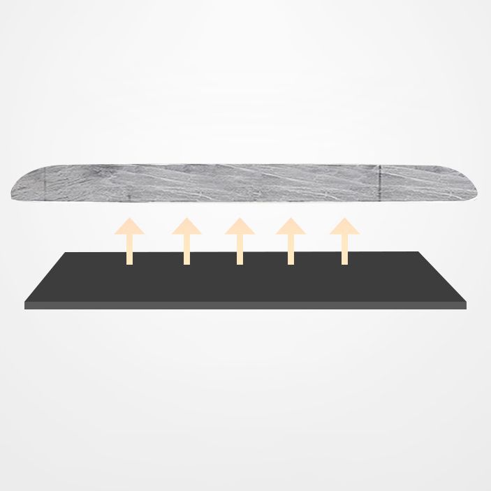 Contemporary Rectangle Dining Table Grey Sintered Stone Dining Table with 4 Black Legs
