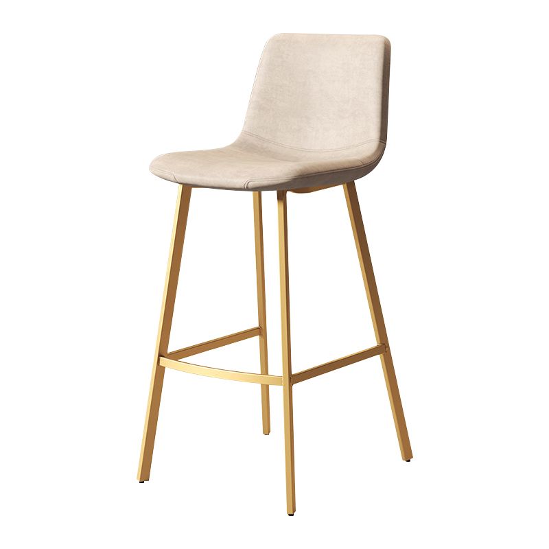Contemporary Matte Finish PU Leather Barstool Milk Tea Shop Footrest Stool