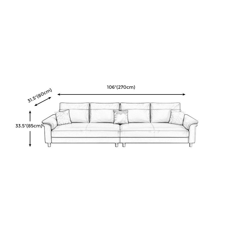 Stain Resistant Faux Leather Sofa Couch Pillow Top Arm Settee Couch with Pillows