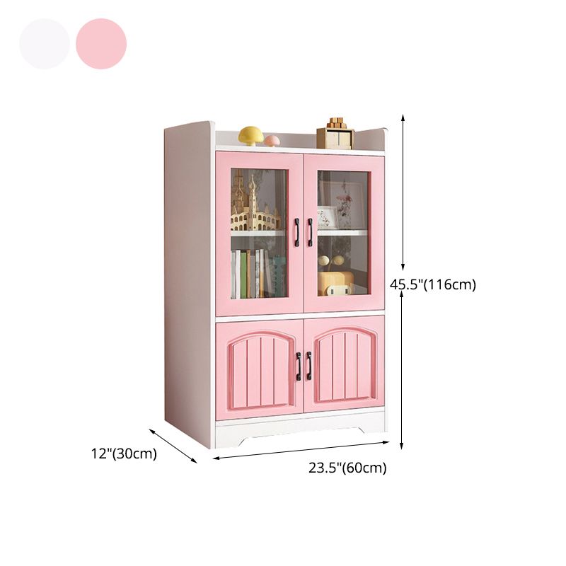 Modern Style Bookcase Wood Closed Back Standard Bookshelf with Door for Home Office