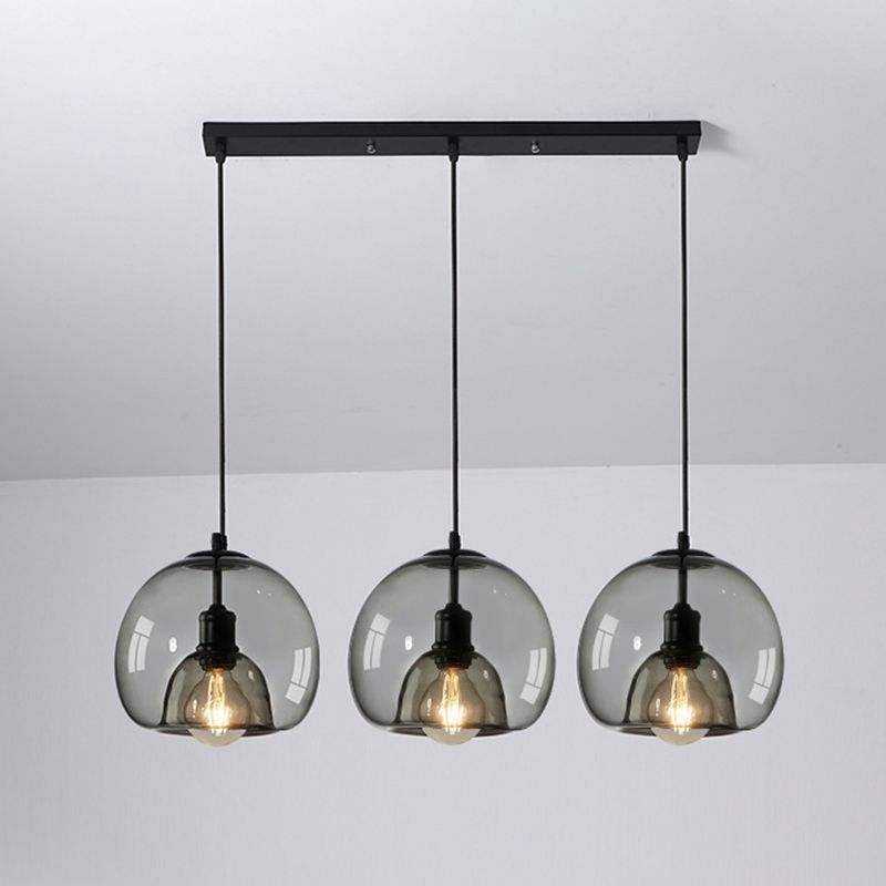 Modern Simplicity Round Cluster Pendant Light Glass Hanging Light for Living Room