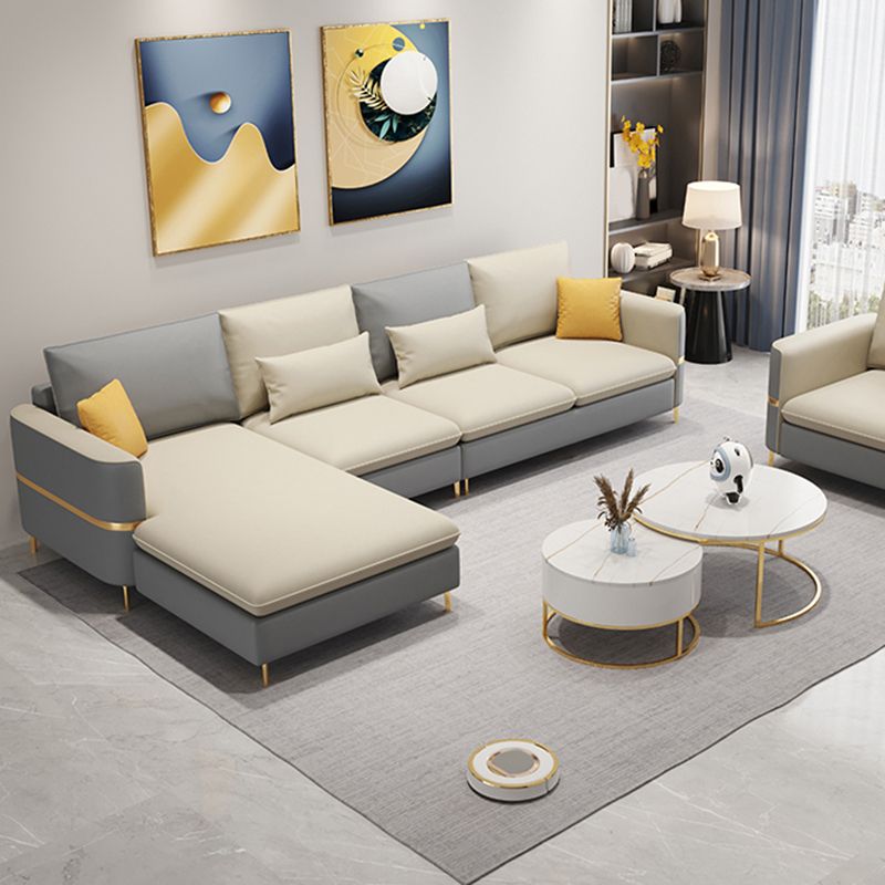 Scandinavian Cushion Back L-Shape Left Hand Facing 4-Seater Sofa