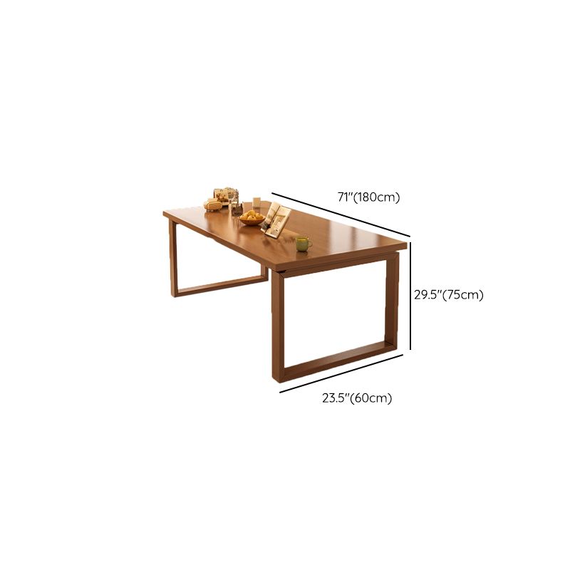 Modern Rectangular Wood Dining Table with Solid Wood Legs for Living Room
