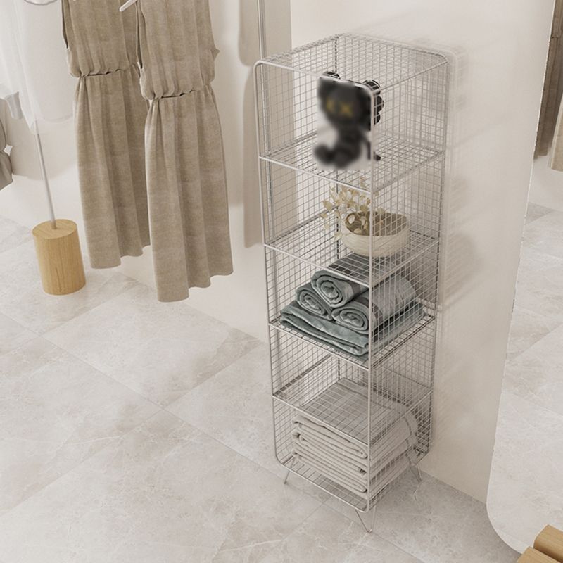 Modern Style Bookcase Vertical Metal Closed Back Bookshelf for Home