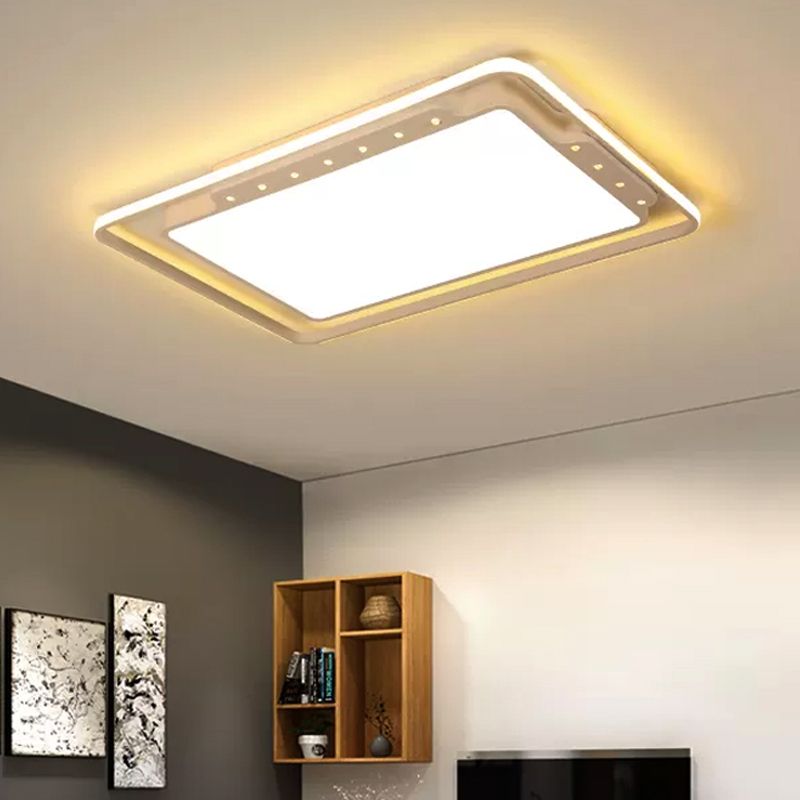 Schwarz/Weiß Rechteckige Deckenleuchte 16 "/19.5" /32.5 " Weitlich-Acryl-Wohnzimmer Flush Mount in Warm/Weißes Licht