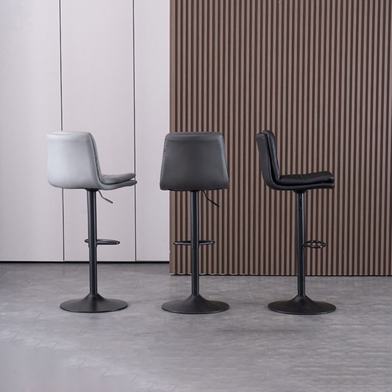 Contemporary Liftable Bar-stool PU Leather Bar Stool with Metal Legs