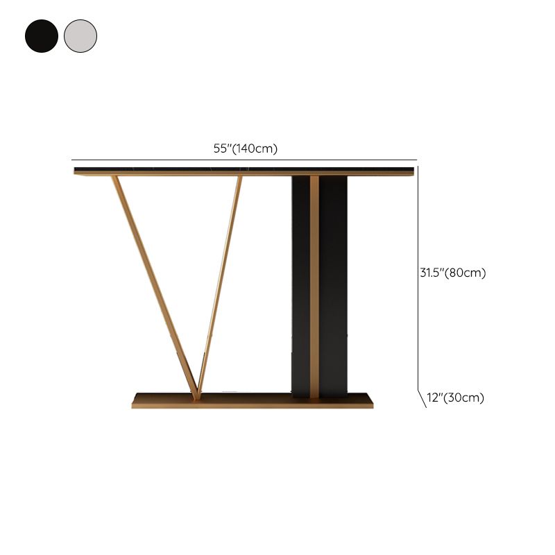Glam Scratch Resistant Console Table Stain Resistant Stone Console Sofa Table for Hall